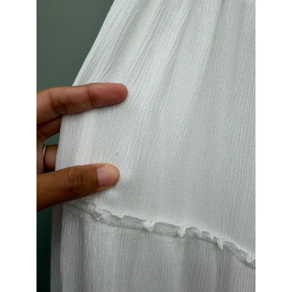 Princess Polly White Tiered Maxi Skirt Boho Cottagecore Size 6 - Picture 6 of 8